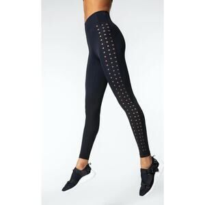 GIGI C Katrina Legging High Rise Black Lasercut Gym Yoga women's Small